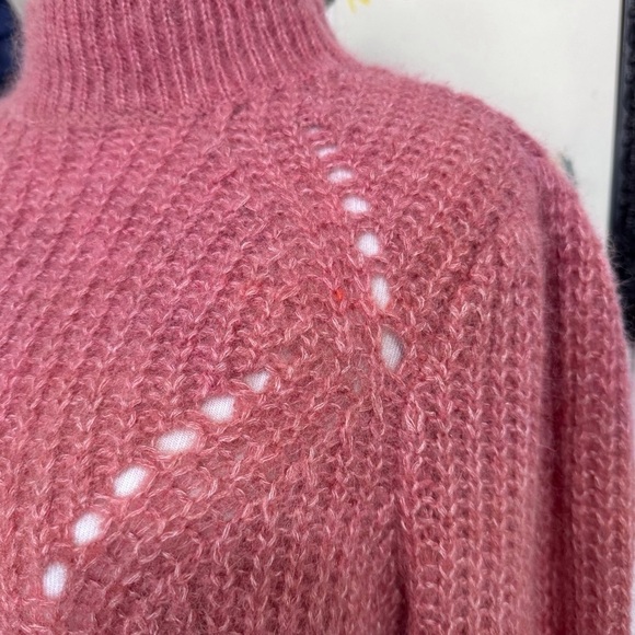 Cuyana Alpaca Wool Blend Balloon-Sleeve Sweater in Passion Fruit Size XSMALL - Picture 8 of 14